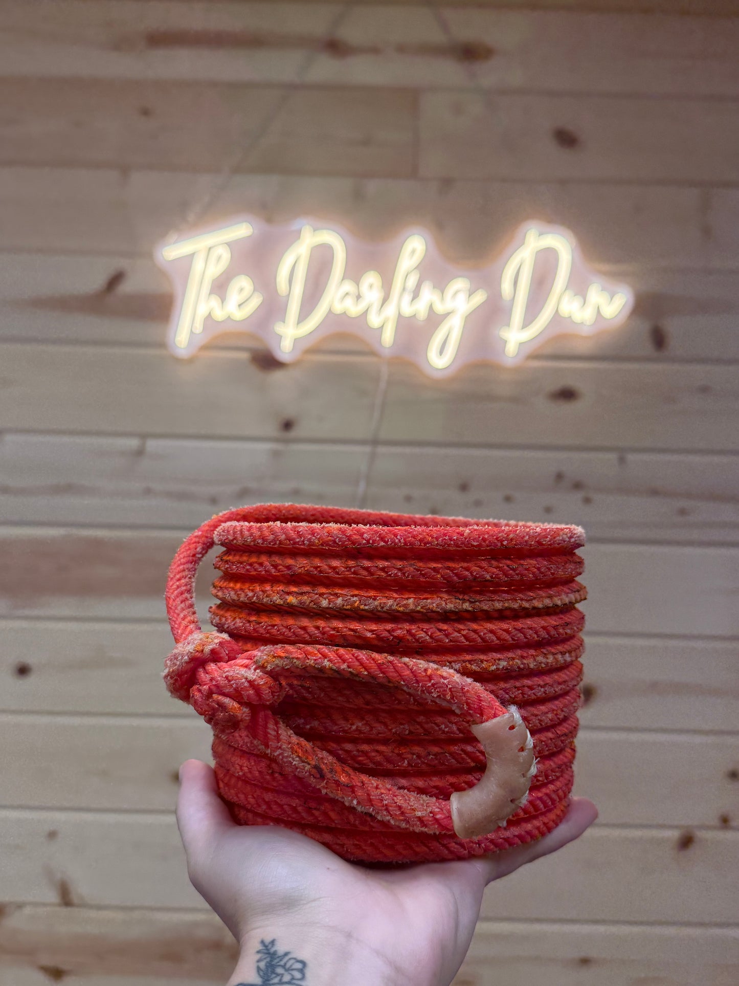 Orange/red rope basket
