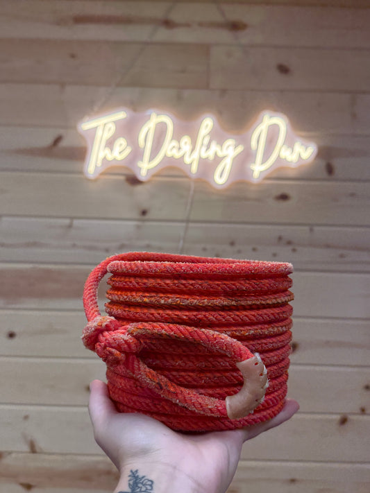 Orange/red rope basket